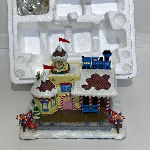 Hawthorne Village Multicolor Christmas Town Train Station Randolph's Collection - Picture 1 of 10